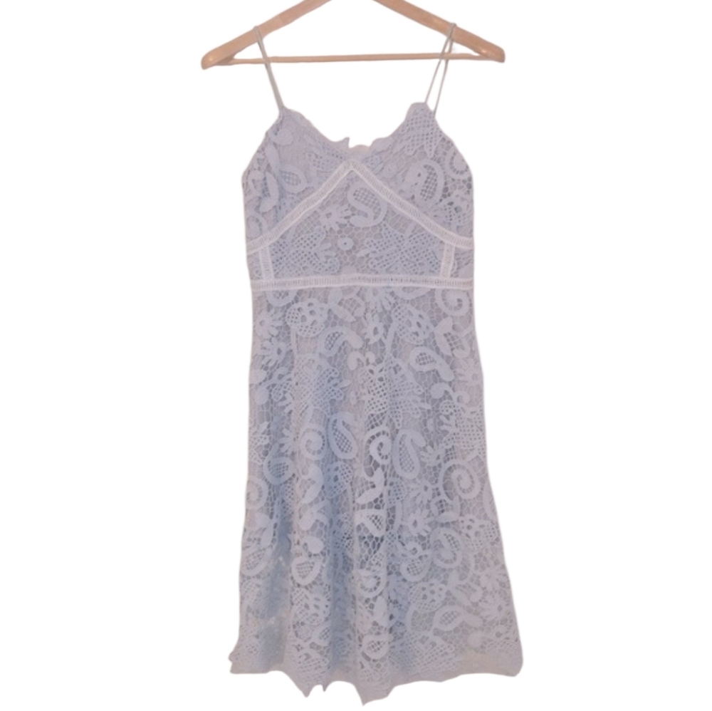 Flnn | Blue Lace Spaghetti Strap | Sweetheart Dress